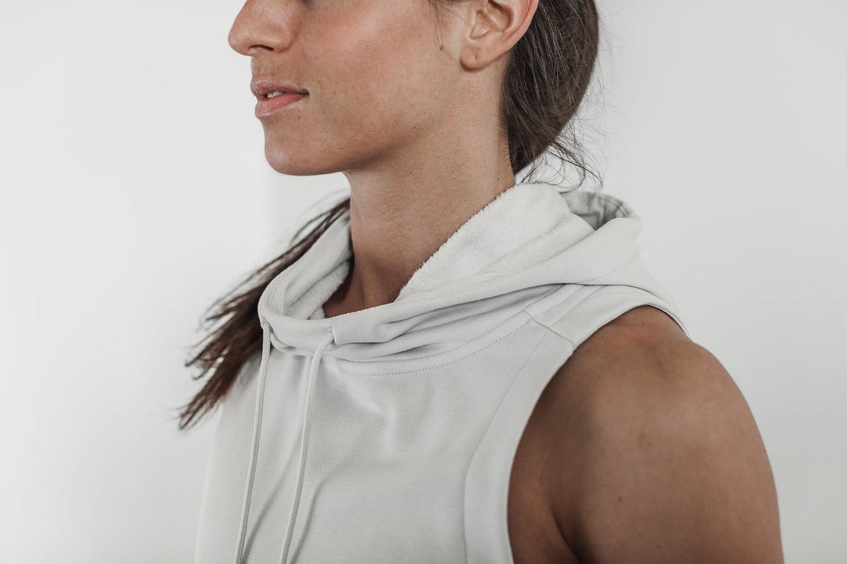 Nobull Microplush Sleeveless Women's Hoodie Grey | Australia (HF8613)